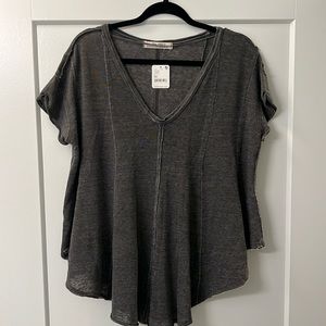 NWT Free People Sammie V-Neck Short Sleeve Shirt